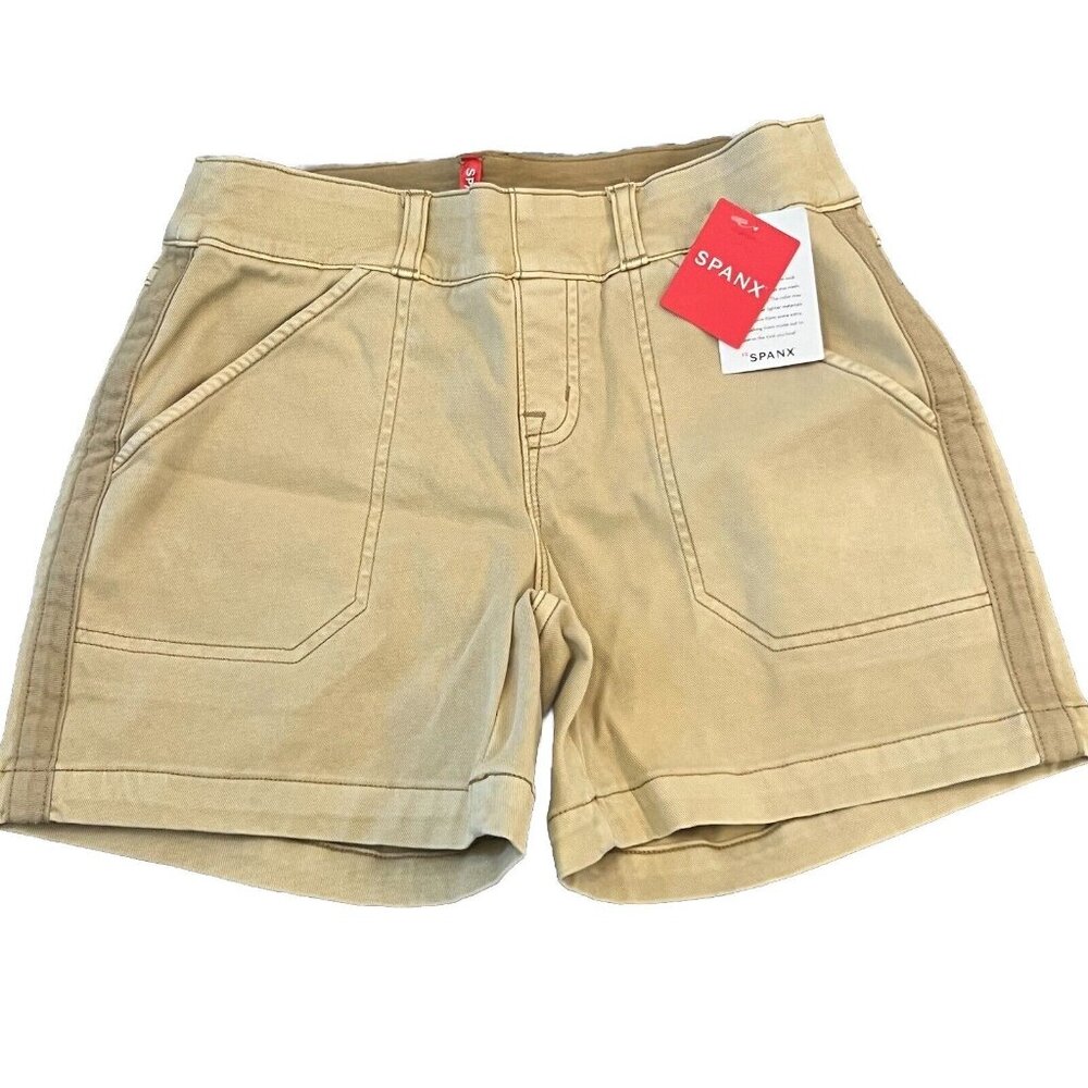 SPANX Beige Utility Stretch Shorts